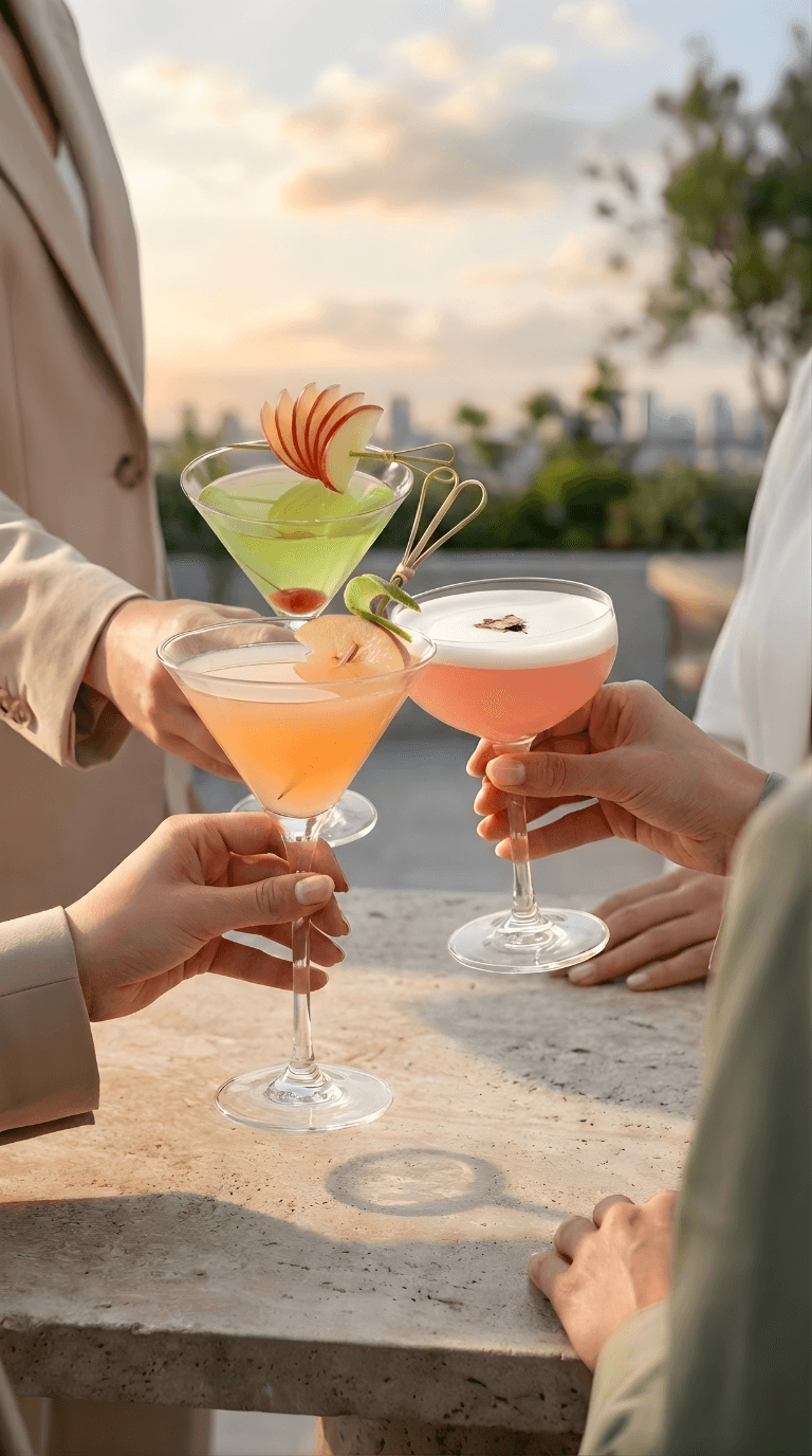 Spacious bedroom with a king-size bed overlooking a private pool and ocean view. Large glass doors and a thatched roof offer a tropical ambiance.
