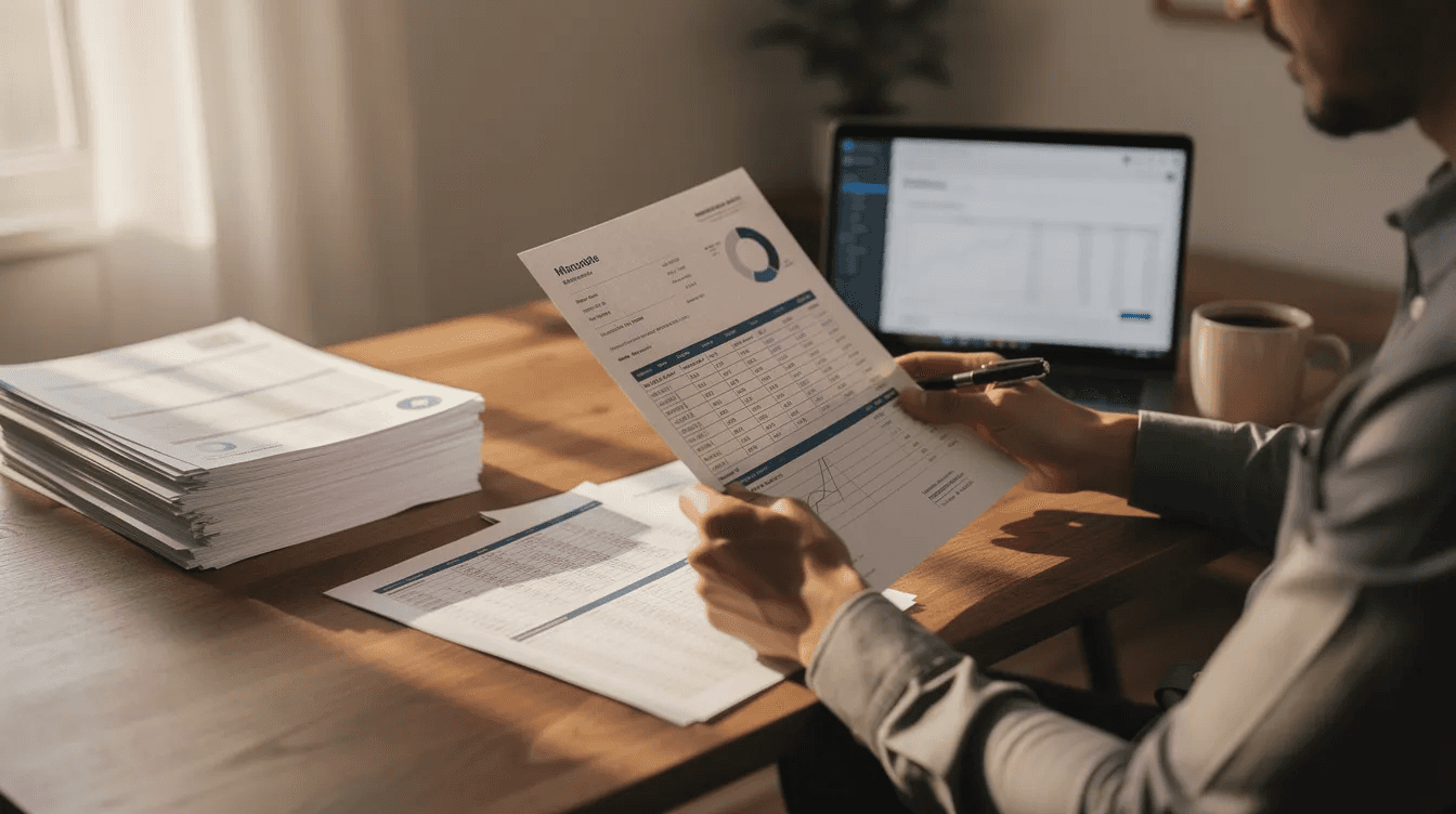 A person is seated at a wooden desk, reviewing financial documents in the soft morning light, highlighting their commitment to smart giving strategies and charitable contributions. This scene reflects the importance of financial planning and tax efficiency in supporting charitable causes.