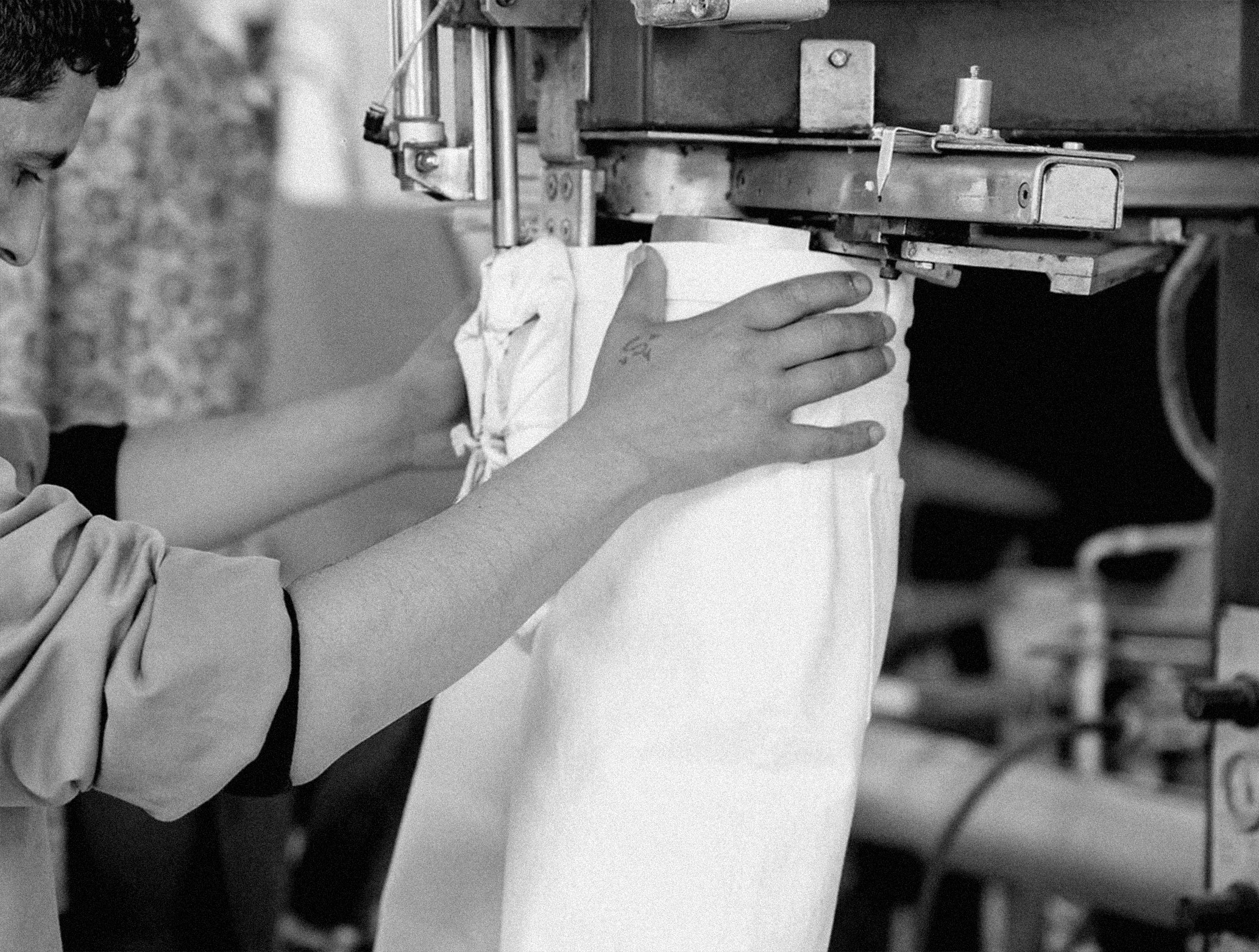 Detail shot: cut panels for backpack