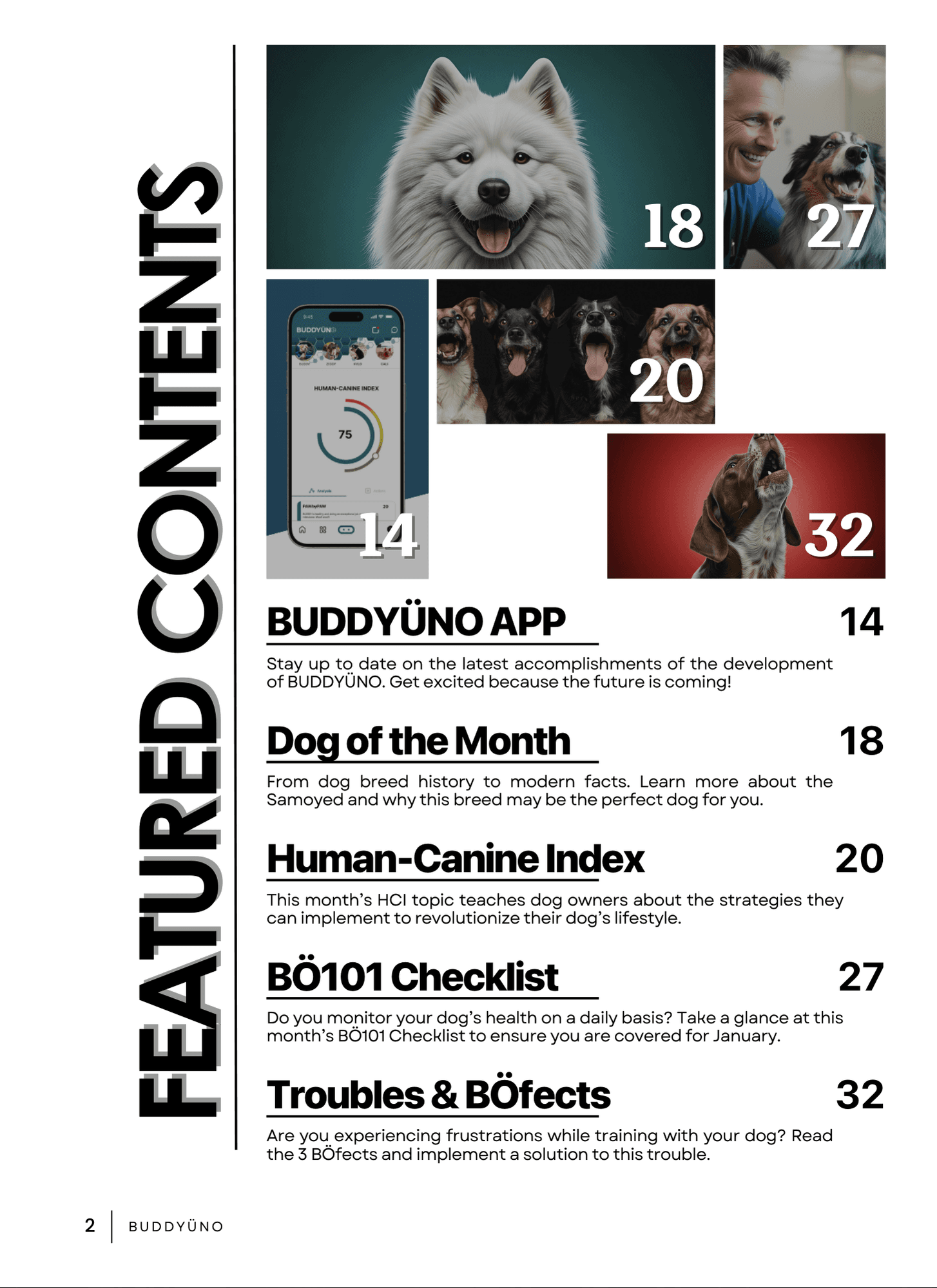 buddyuno, dog magazine, page 2