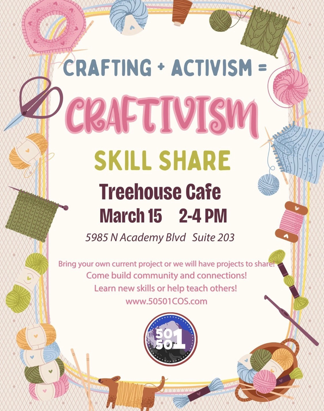 Credit: Trish Kantor. A protester with a backpack and American flag stands in front of a crowd.