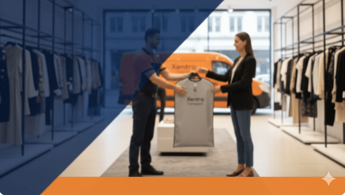 delivering clothes in fashion room