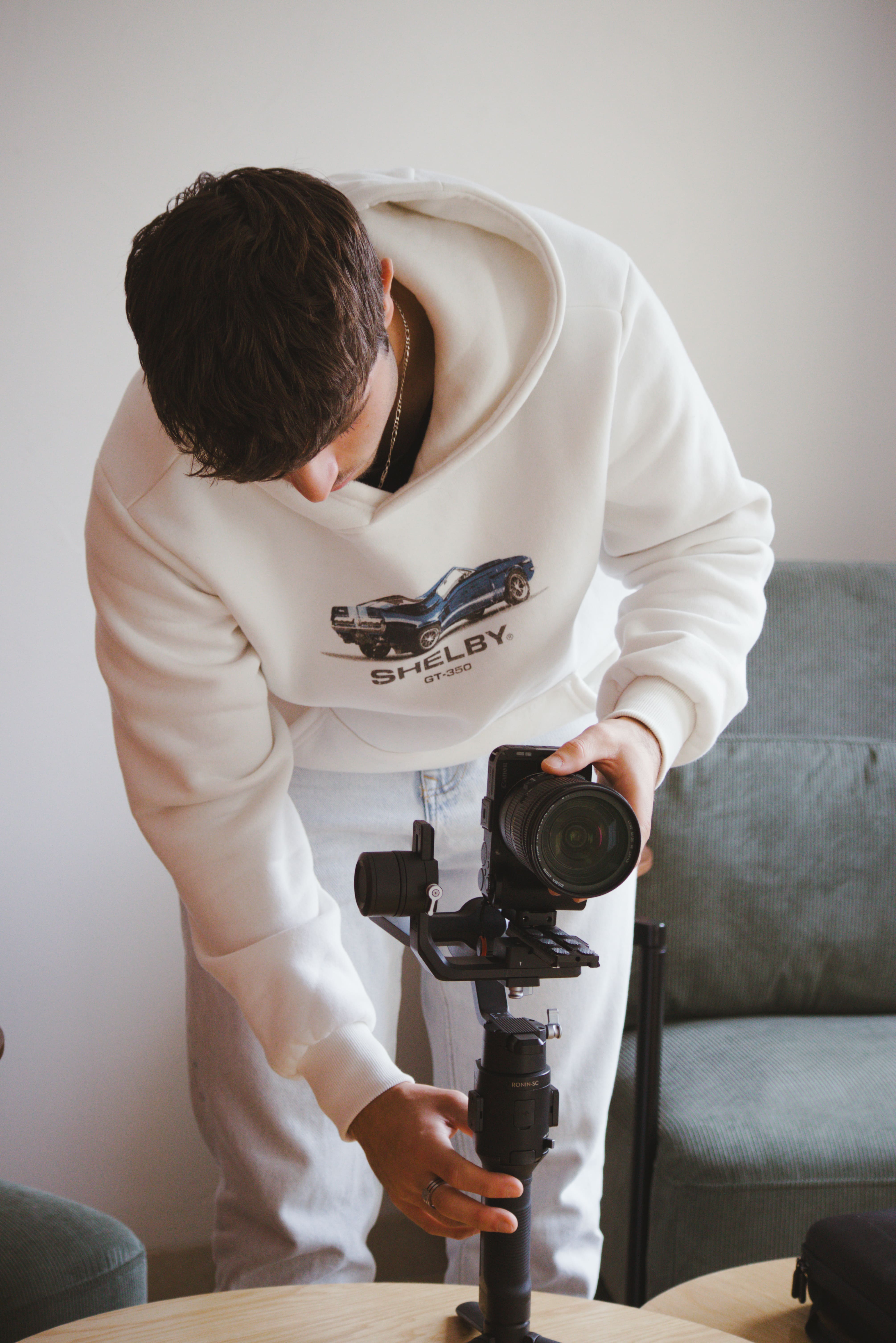 Portrait of portfolio creator – back view