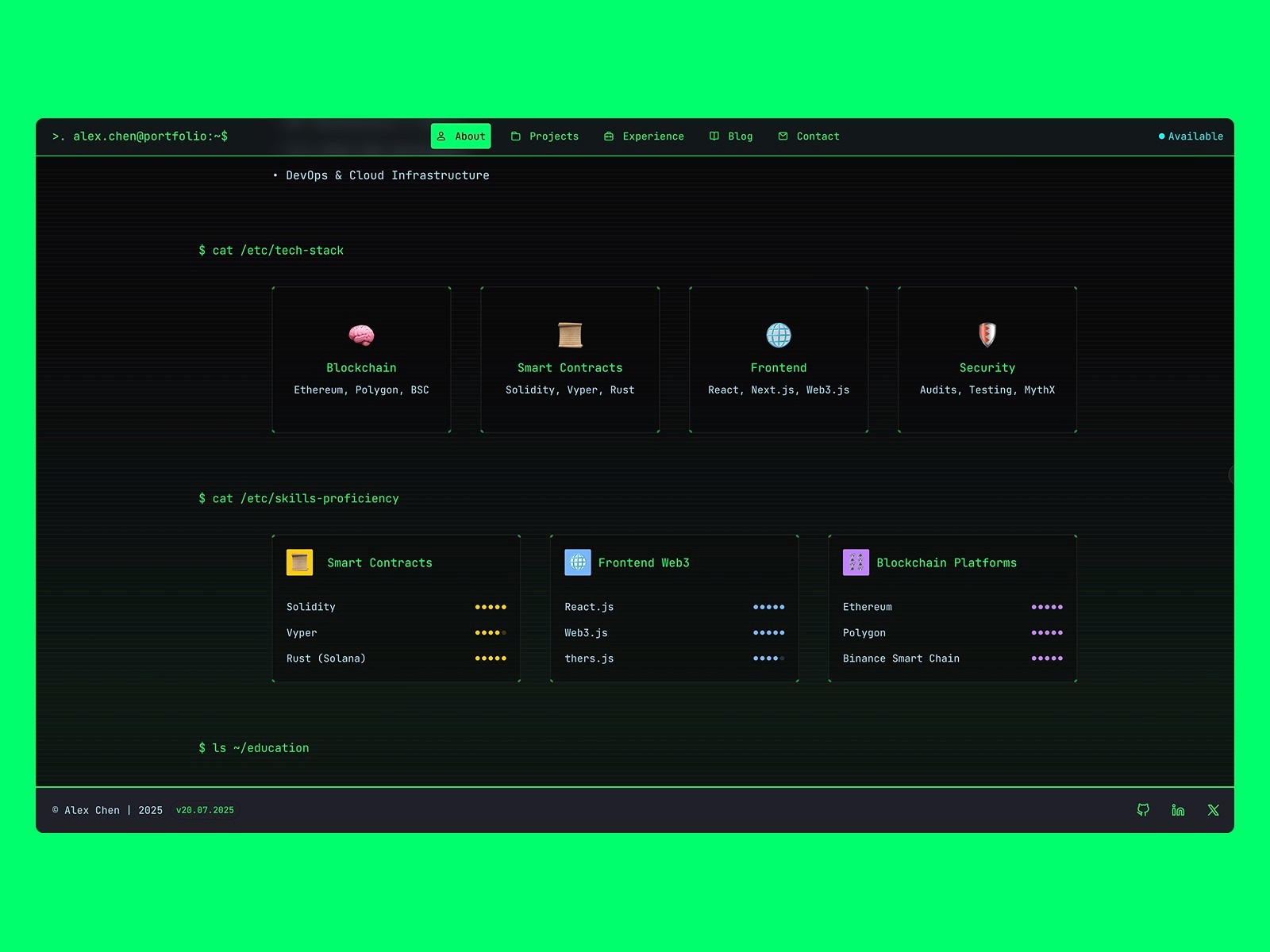 CLIfolio — 高级暗黑渐变 Web3 项目官网设计灵感