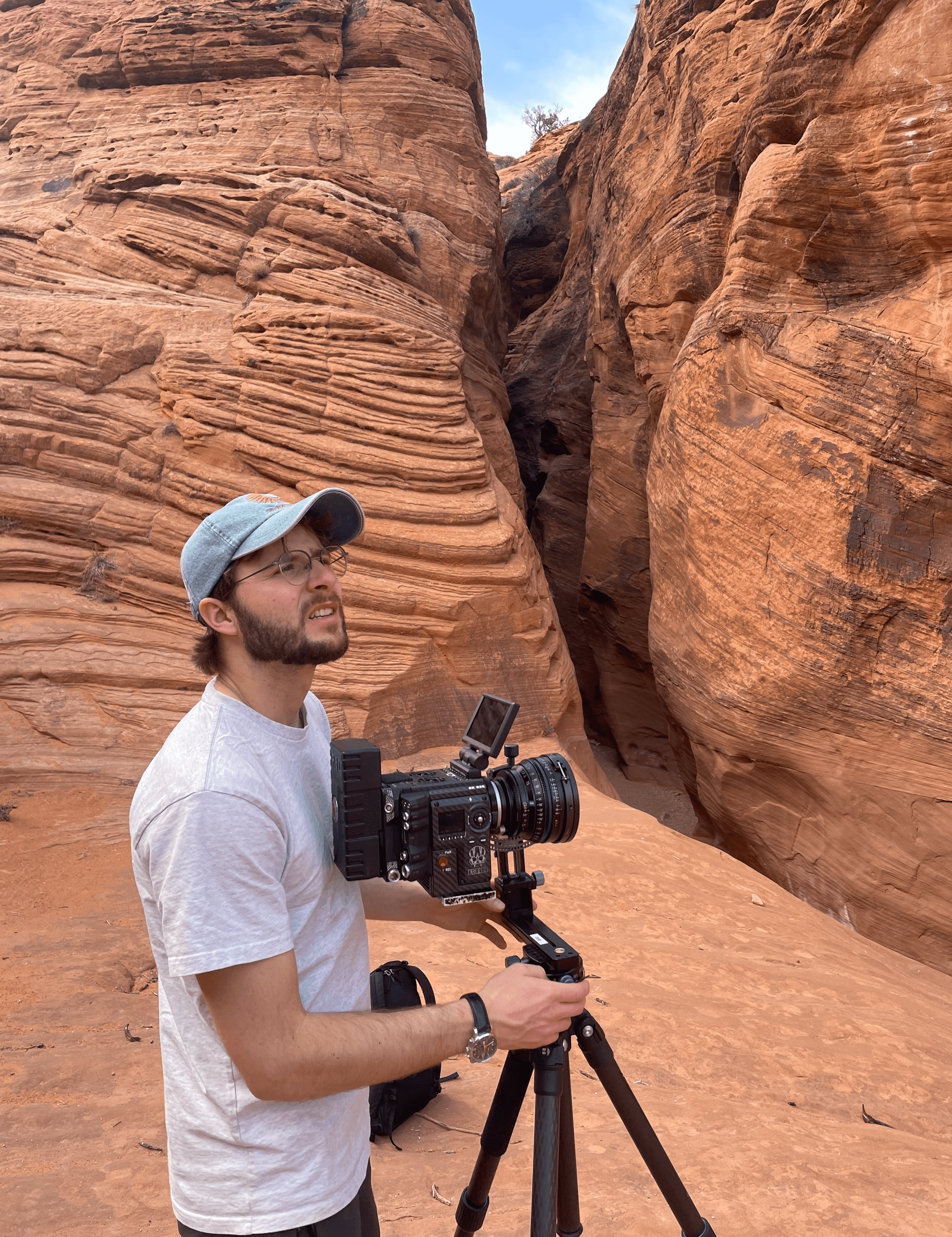 Above shot of sitting man