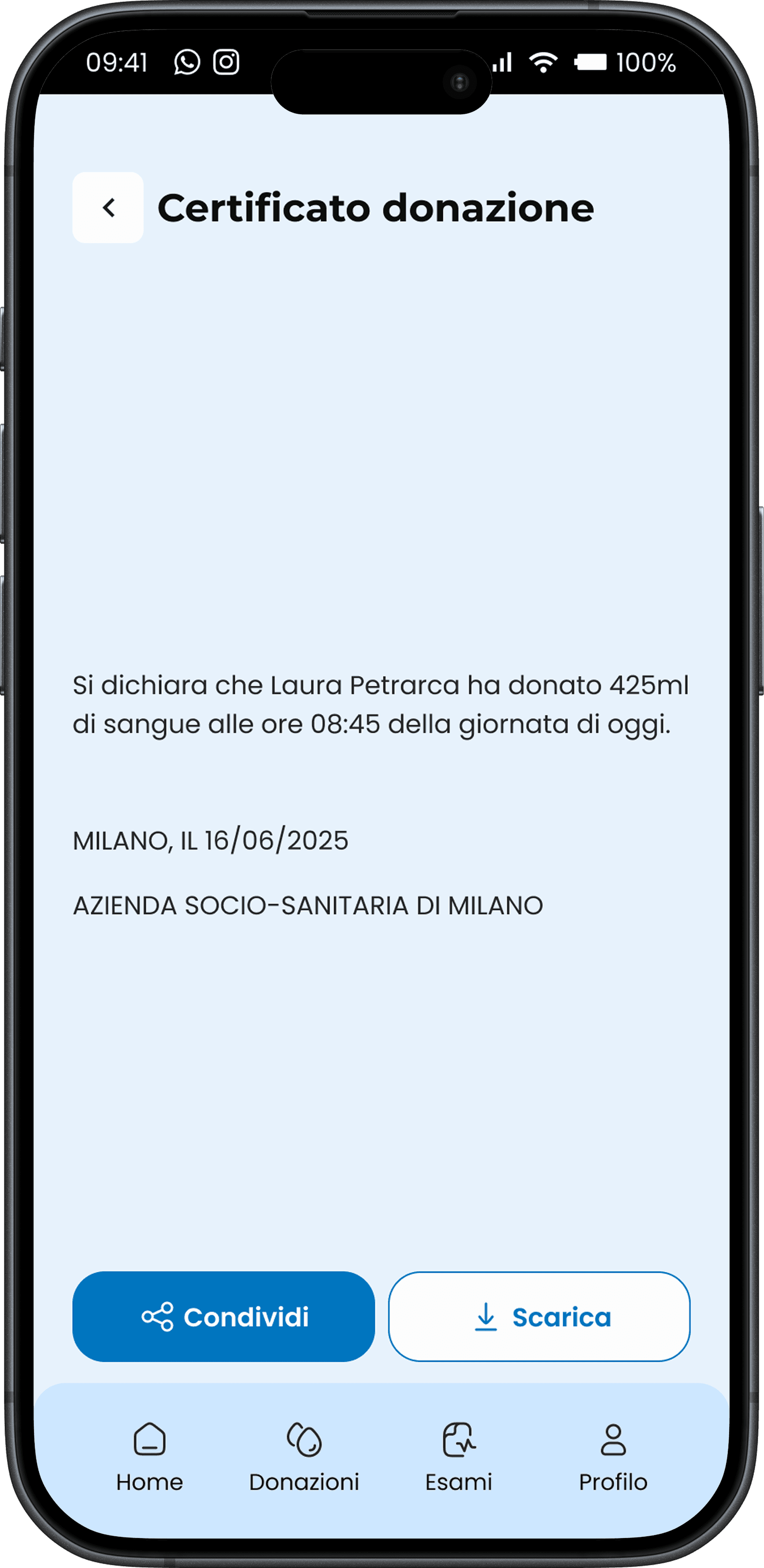 Donation certificate