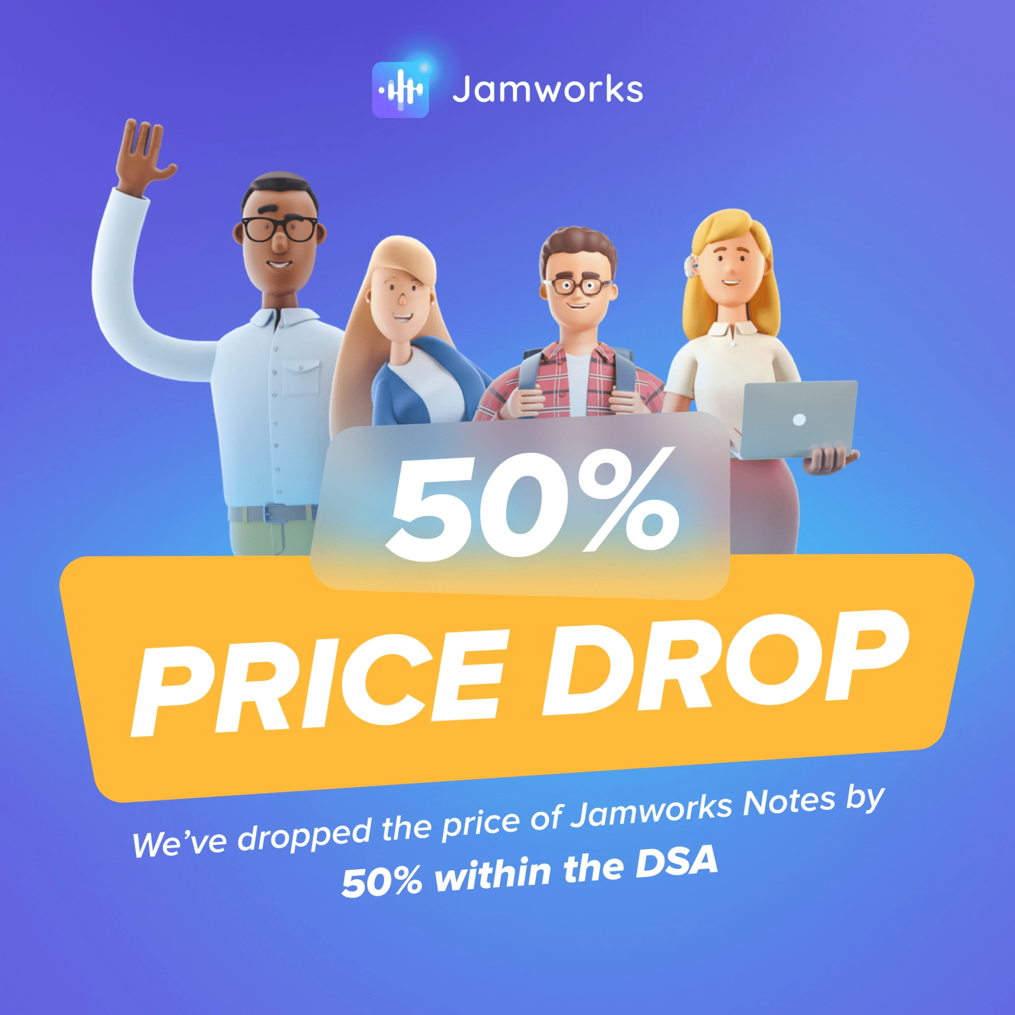 50% percent price drop graphic