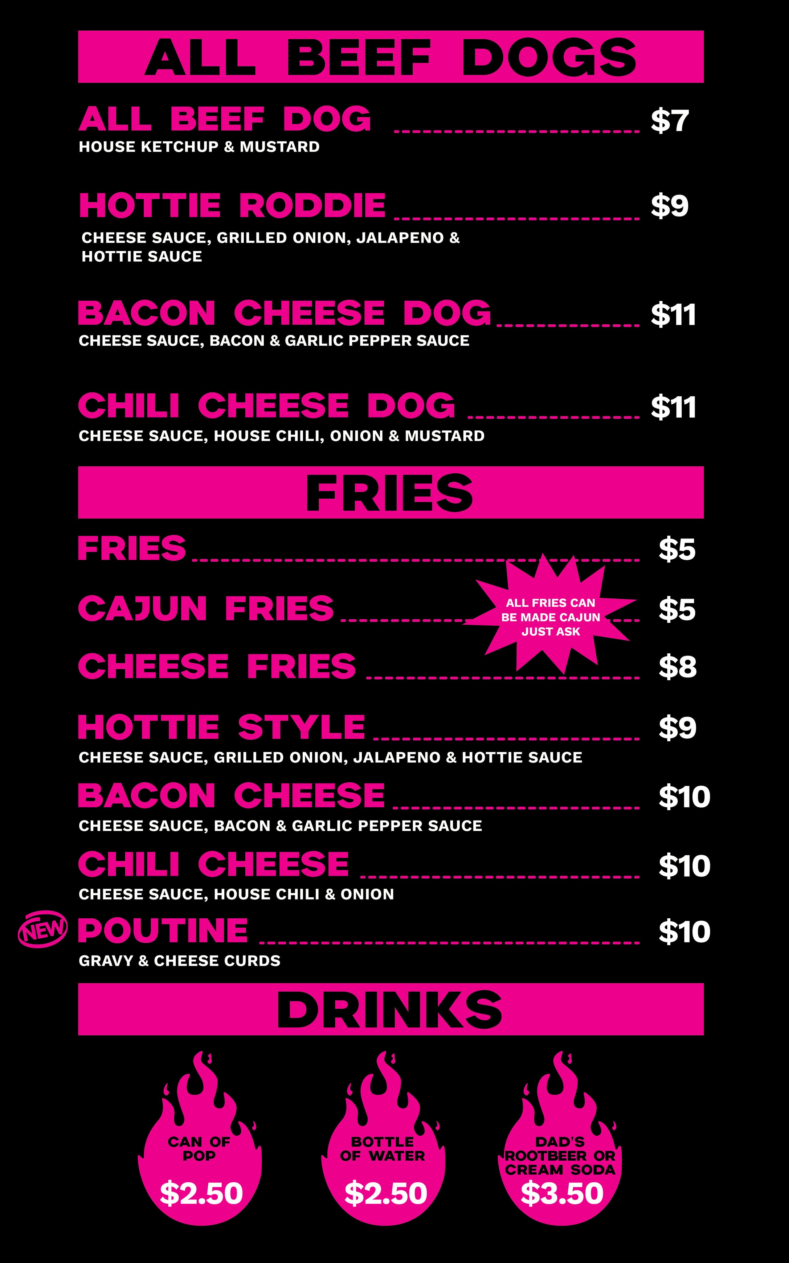 Hotties Smashburgers | Beef Dogs | Menu