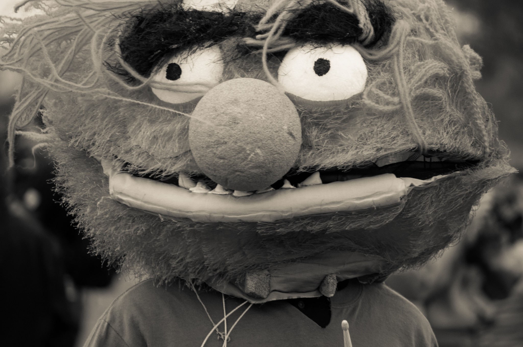 A man dressed as Animal from the Muppets at the million muppet march in washington D.C.