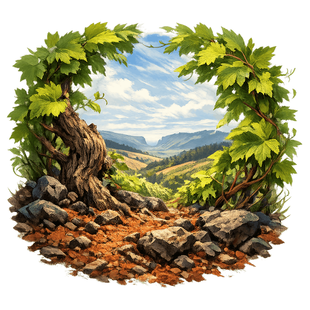 Detailed graphic of the Eola-Amity Hills wine region.