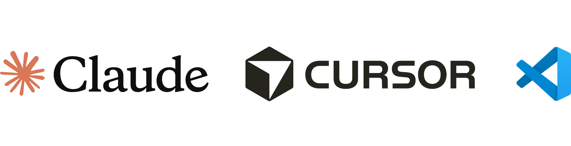 Claude, Cursor, and VS Code logo