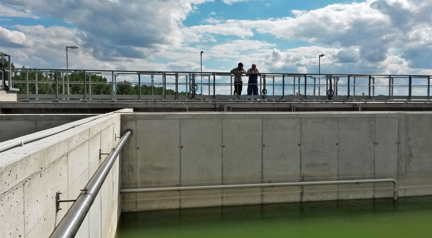 Concrete CYCLATOR basins at the Mélykút municipal wastewater treatment plant, Hungary