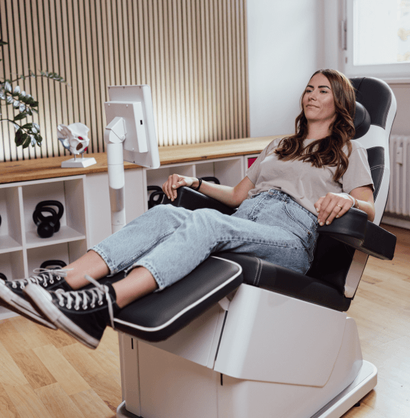 Two people talking on a walk