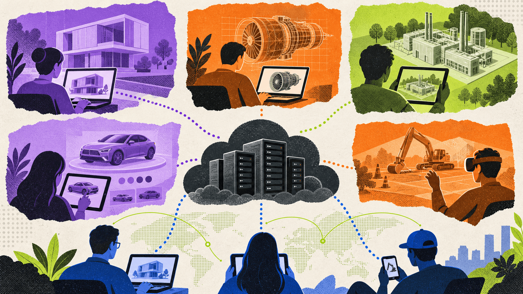 Application streaming use cases including 3D visualization, CAD, digital twins, product configurators, training, and customer demonstrations.