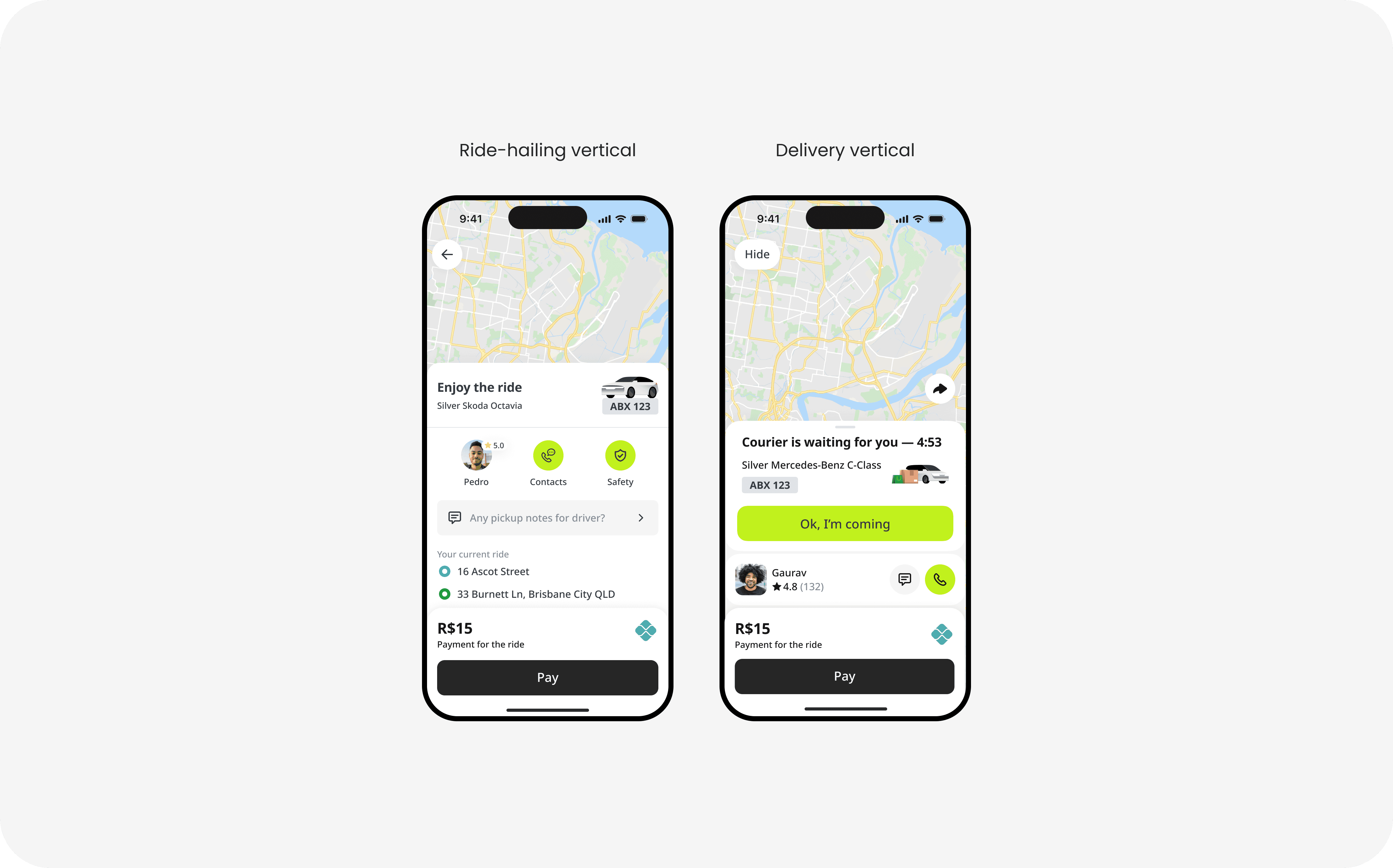 Cross-vertical widget scaling for couriers