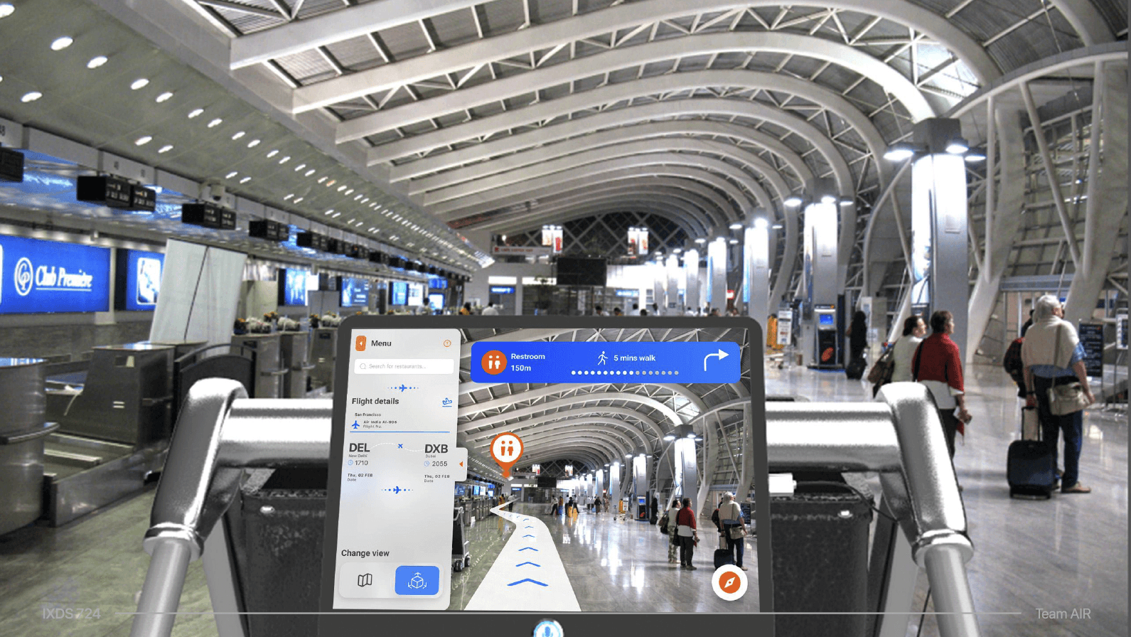 airport cart guiding customer