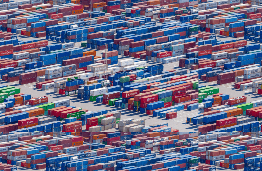 Containers in a harbour