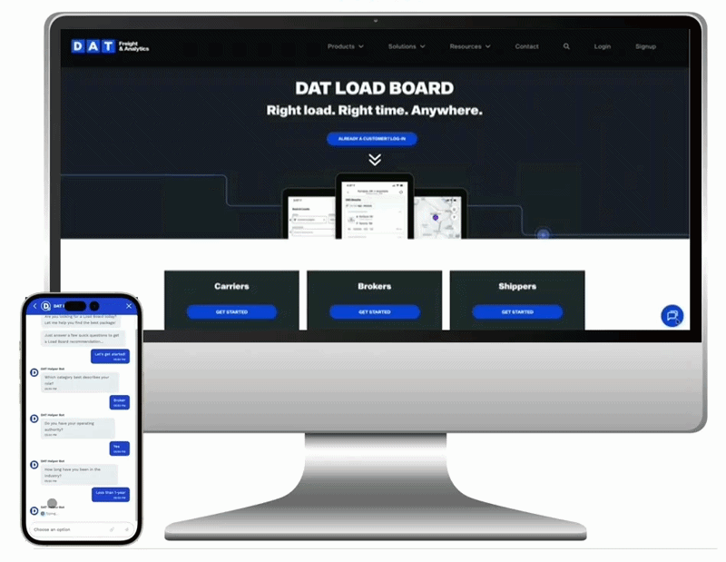 Before DAT Load Board Product Selector Bot