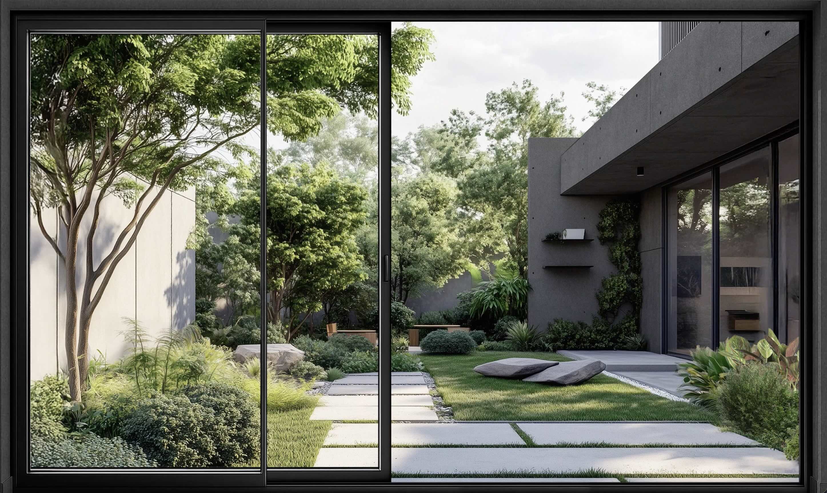Architectural garden visualization developed for the AEG Perfect Kitchen installation at IFA 2025.