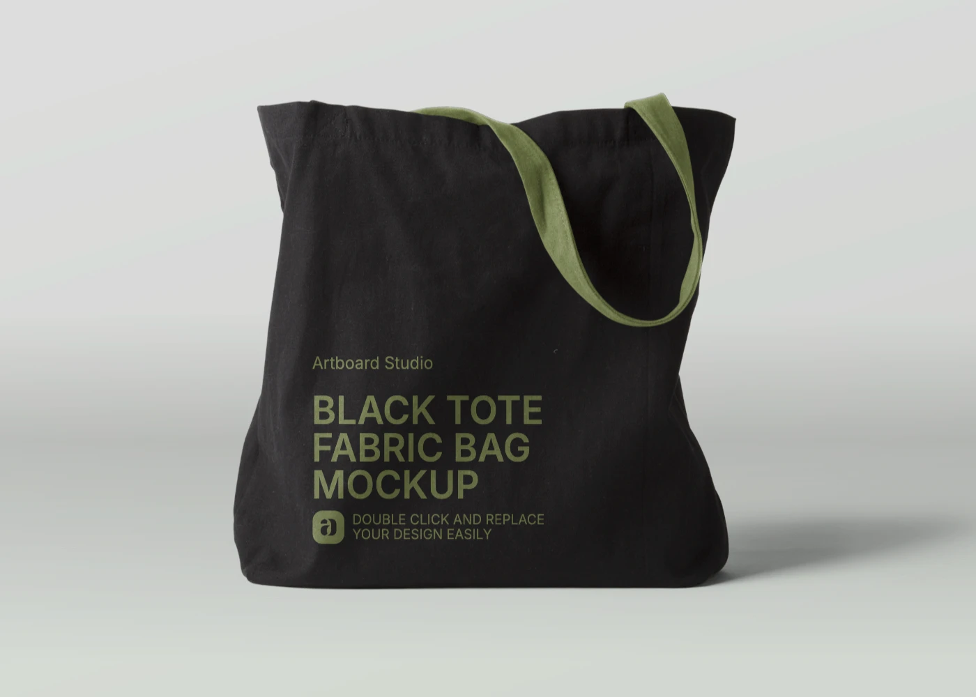 Black tote bag mockup