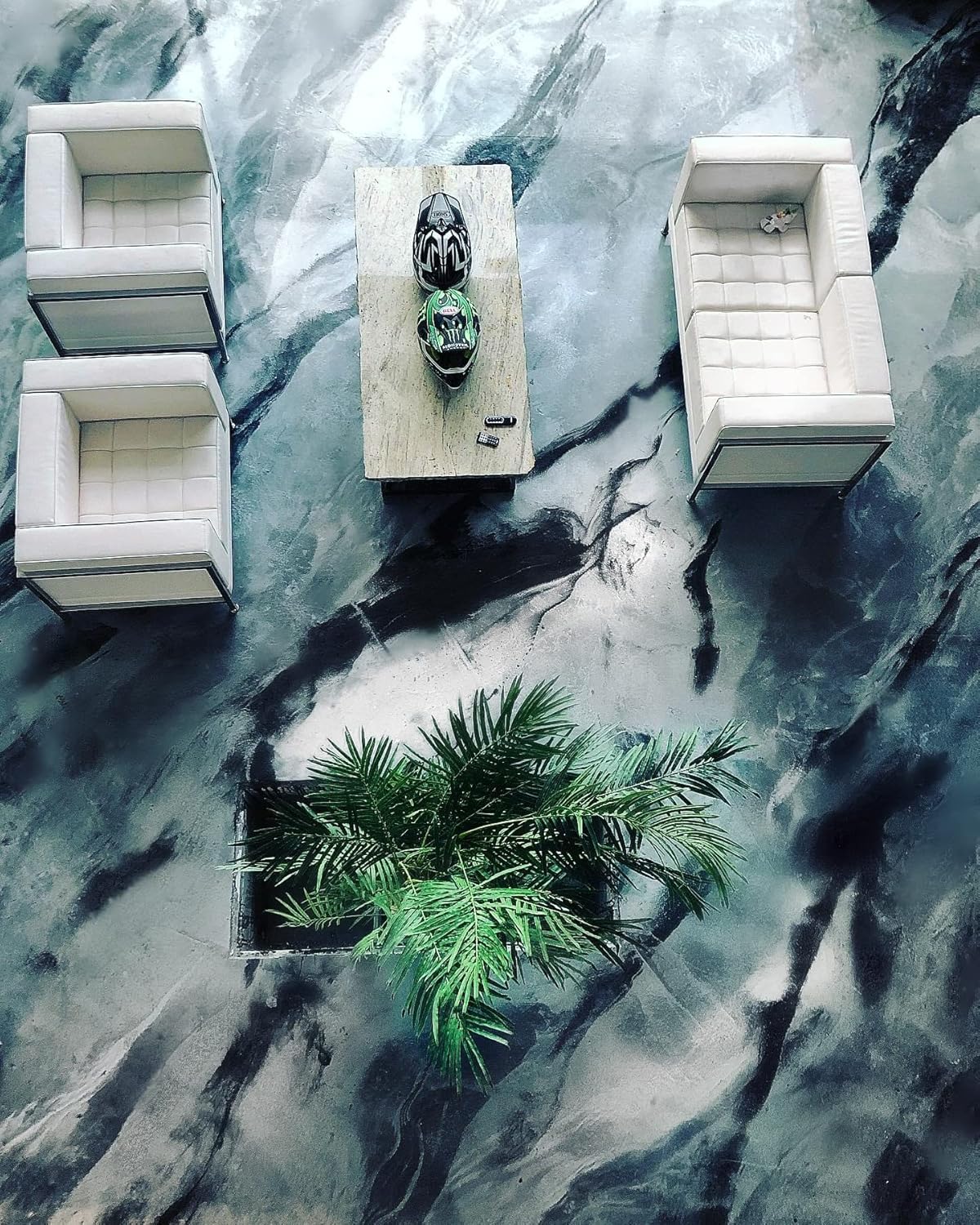 Decorative marble epoxy floor coating