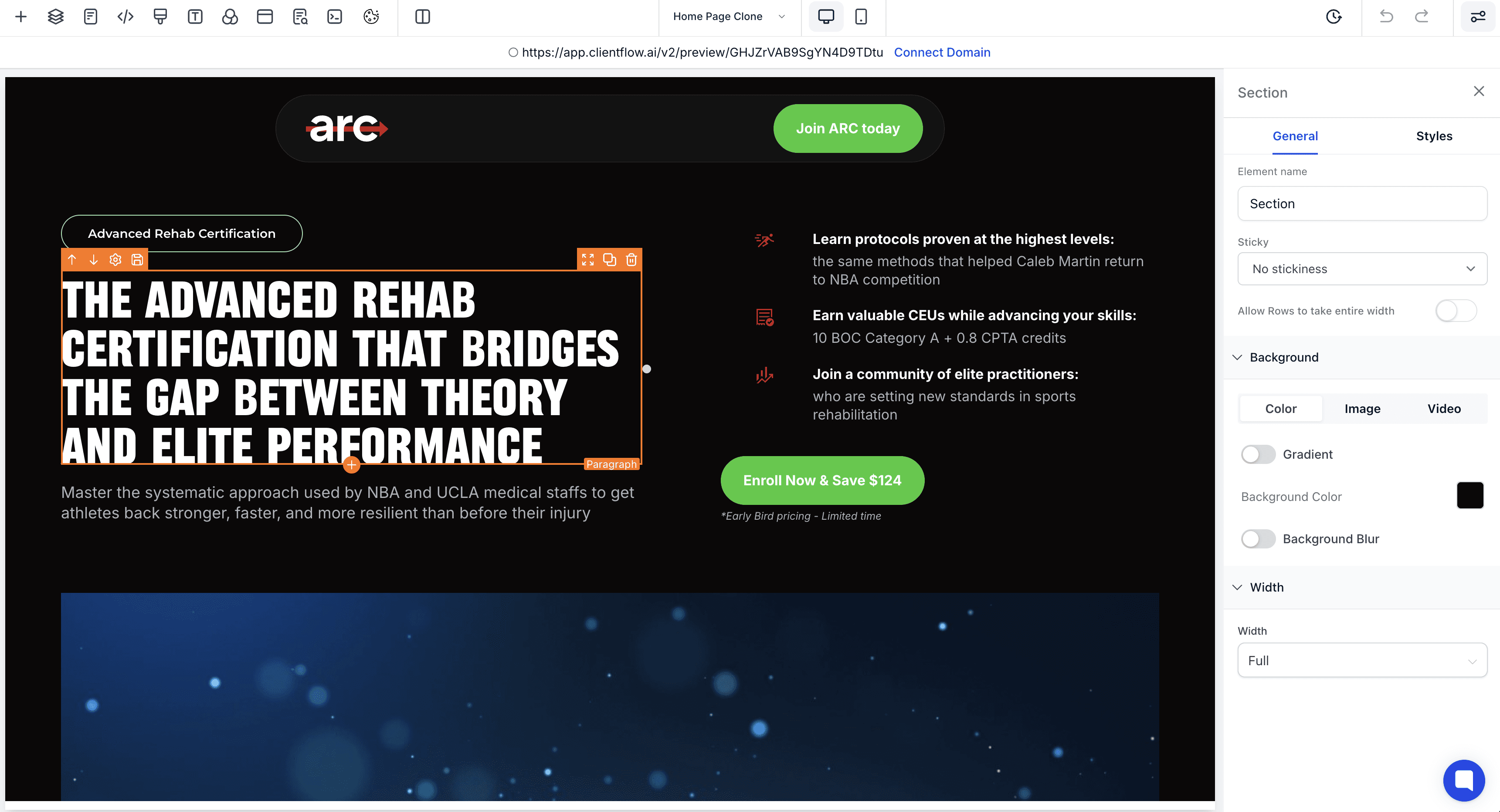 A screenshot of a WordPress website in development for a company named 'Resurgam' with the tagline 'Old buildings. New life.' The site features an image of modern and older apartment buildings, and an overlay box displays the 'Welcome to WordPress!' message, suggesting the site is newly created or being set up.
