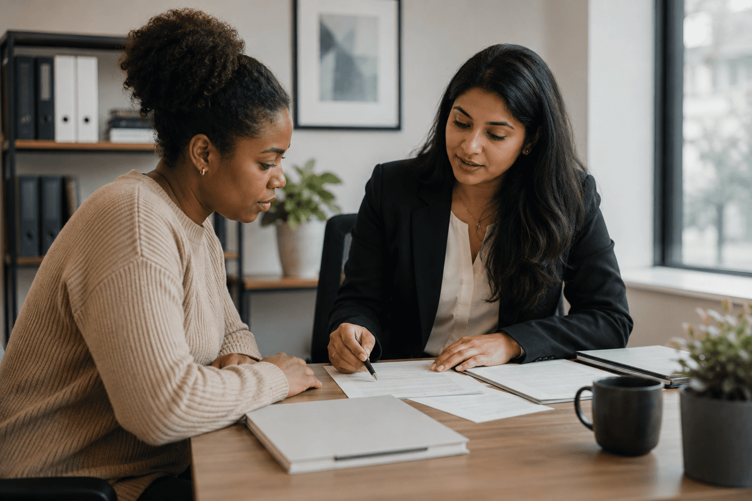 Tenant meeting with a licensed legal professional to review documents and discuss Ontario rental housing rights and Landlord and Tenant Board matters.