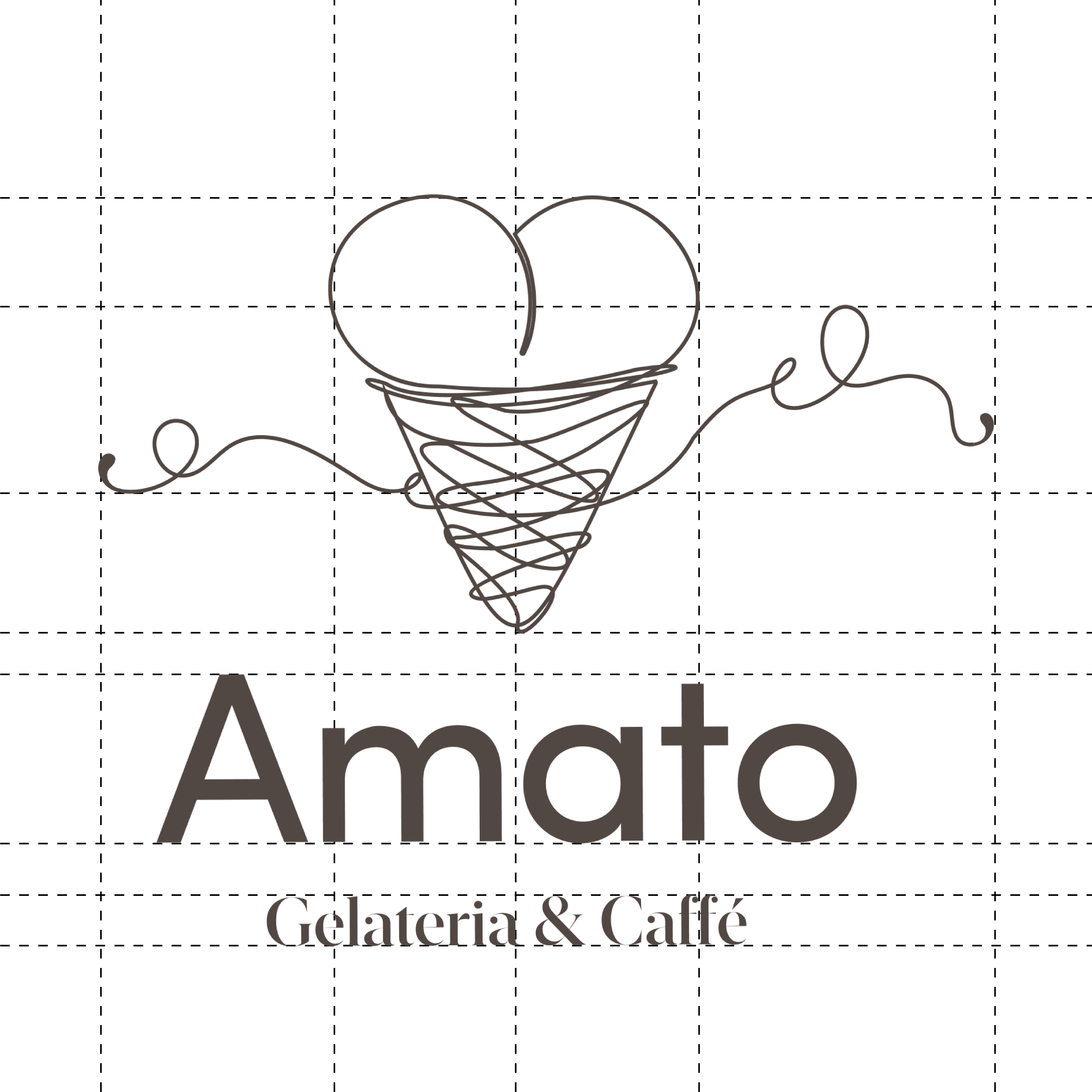 Amato Logo: Pictogram and Wordmark in Portrait Lockup