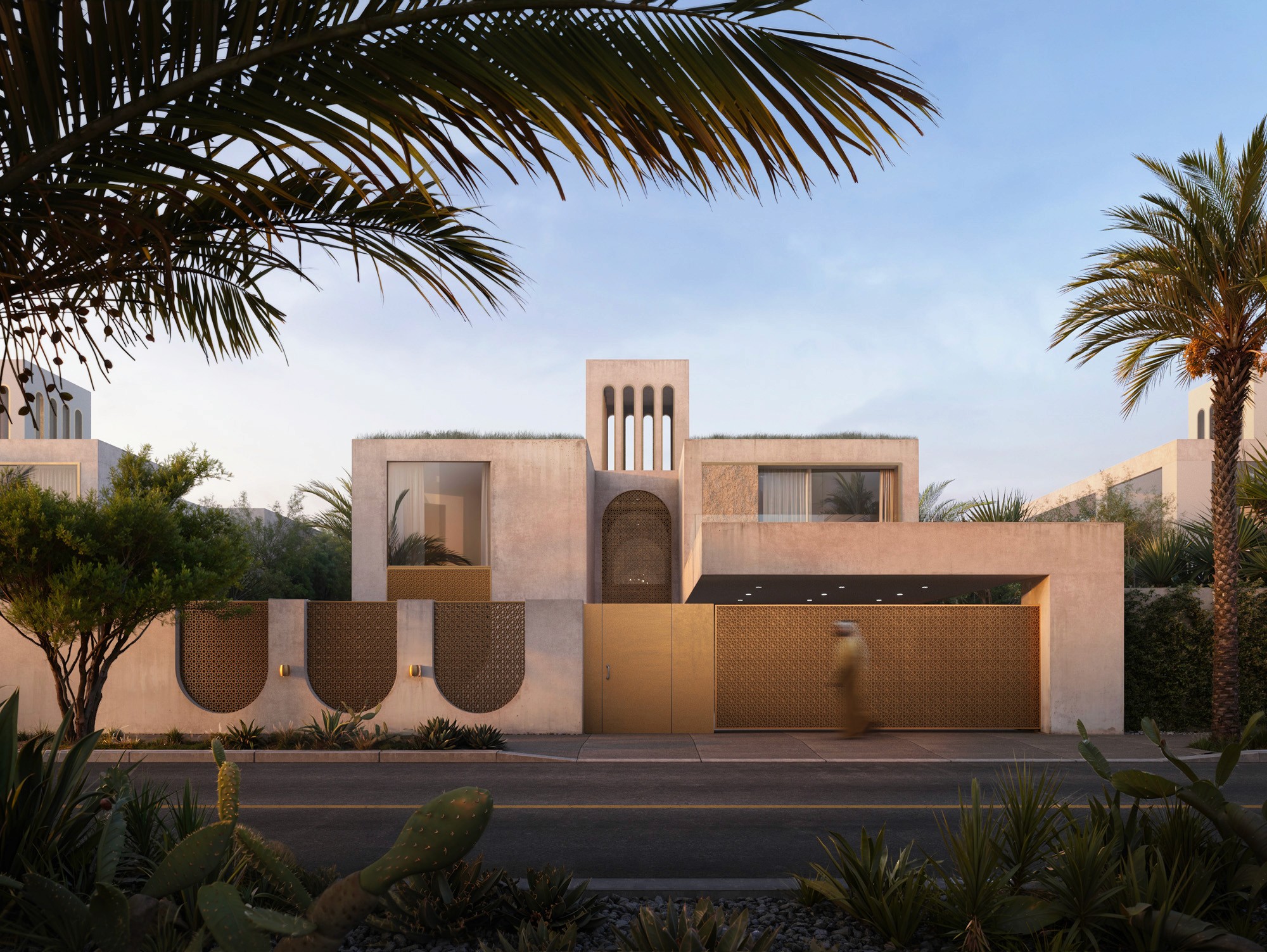 Modern Villa in Dubai with Wind Tower