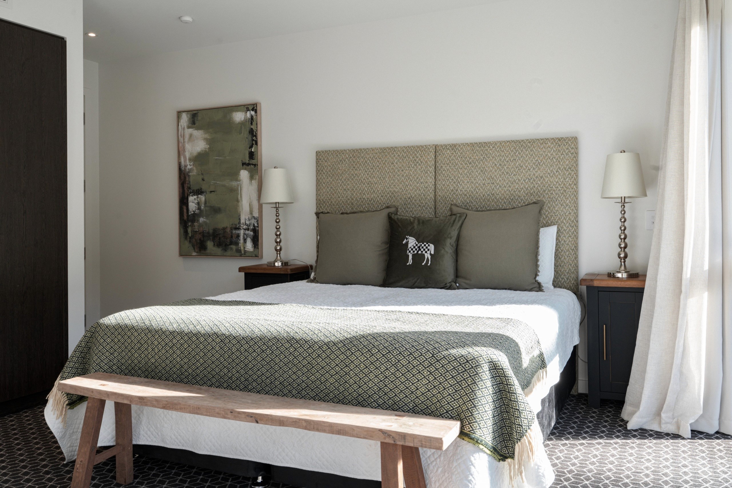 Bedroom in muted green