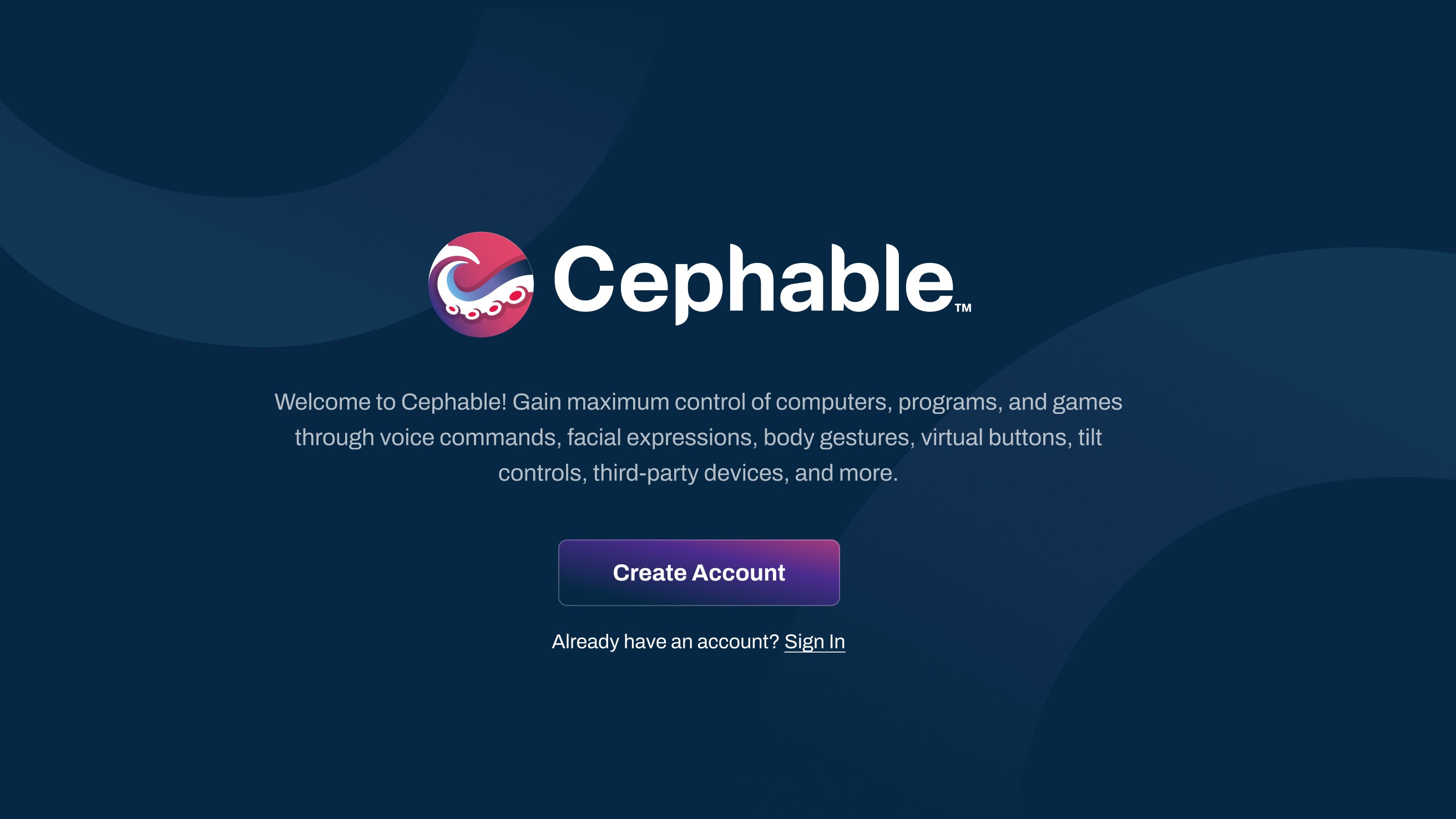 cephable start screen