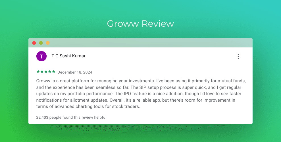 Groww 5 Star Review