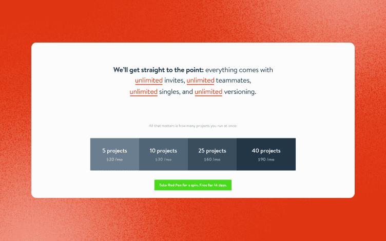 Red Pen Pricing