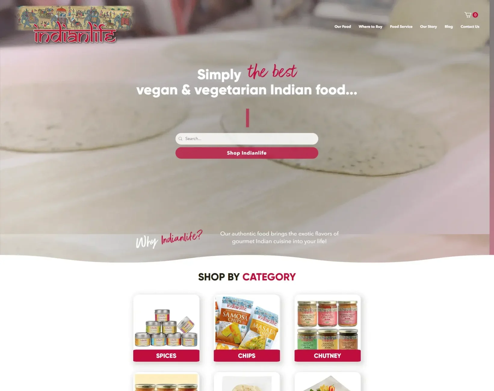 Indian Life website design preview – vibrant vegan and vegetarian Indian food brand website by RJP.design Web Design Agency NYC, highlighting authentic flavors and cultural storytelling.