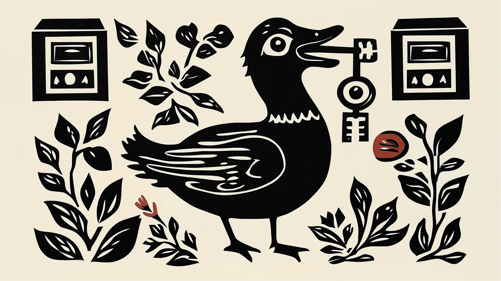 The singing duck and a safe