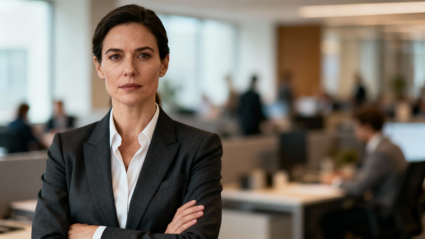 CEO of a small company looking determined
