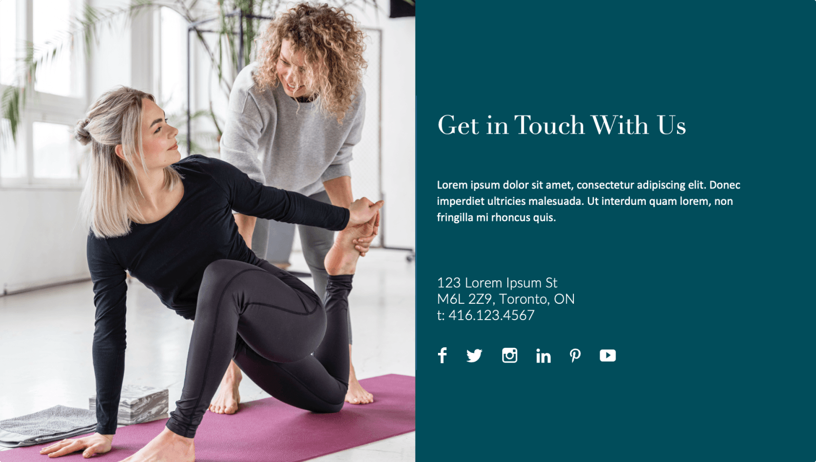 Yoga Contact Slide - Presentation Design Portfolio