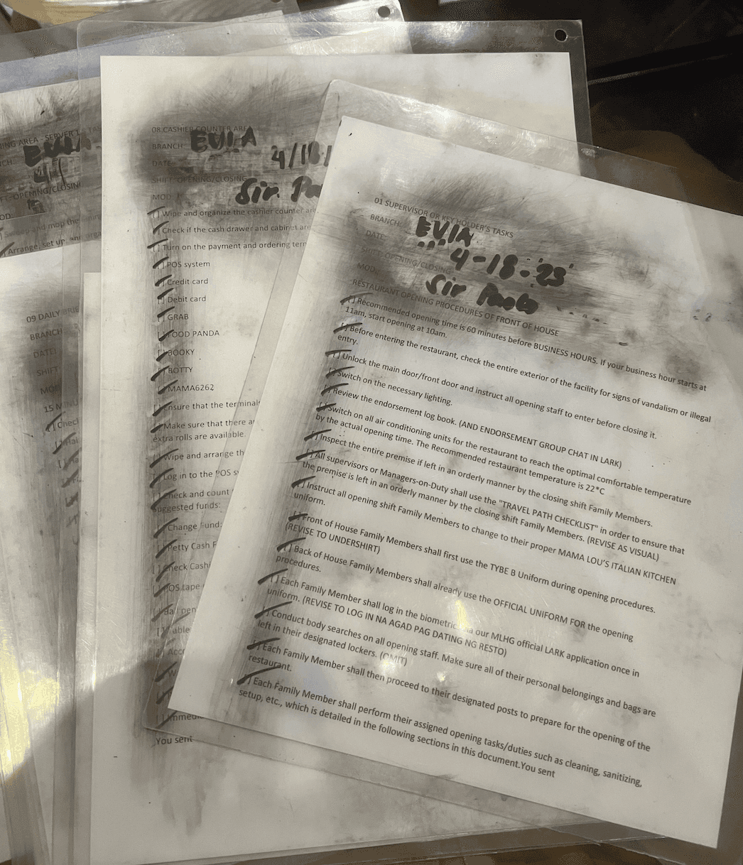 A Stack of Paper-Based Store Inspection Checklists