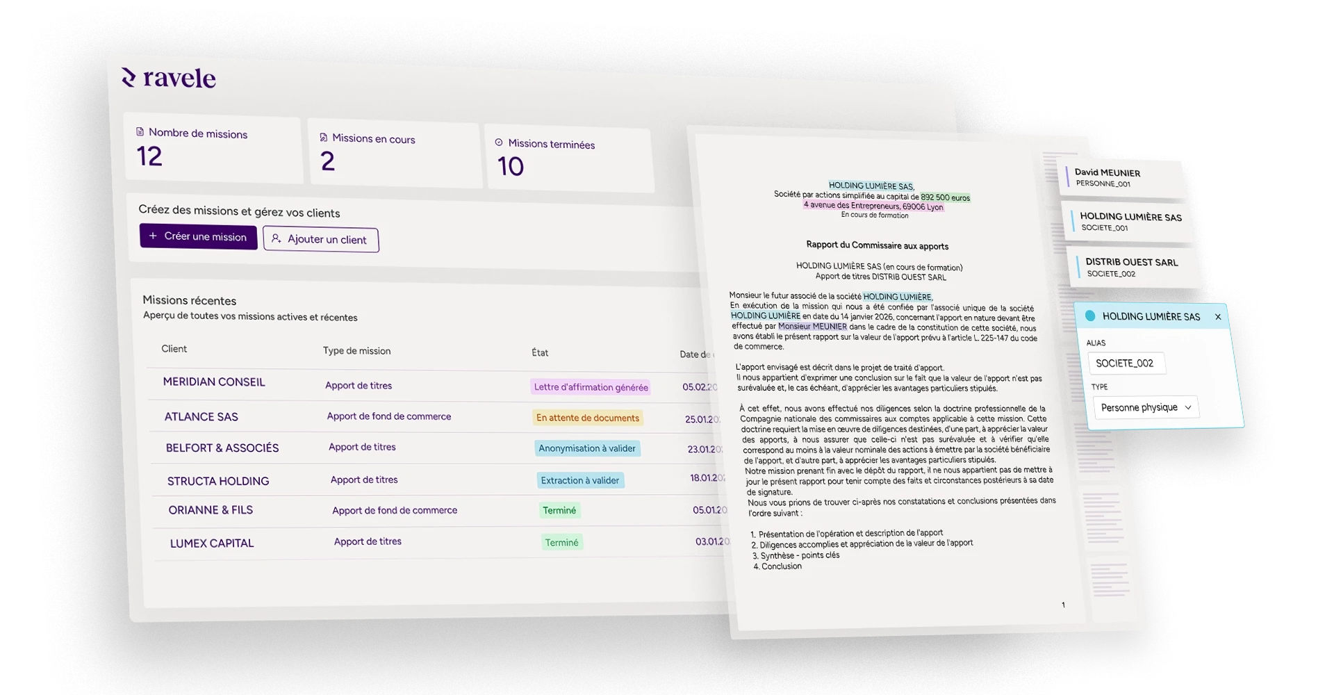 An image of Ravele's dashboard
