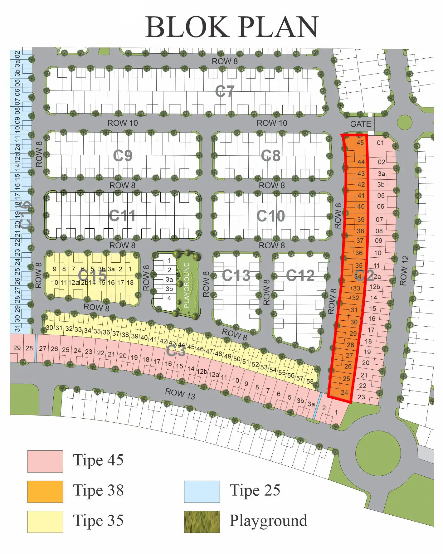 Block Plan Unit Type 38/90
