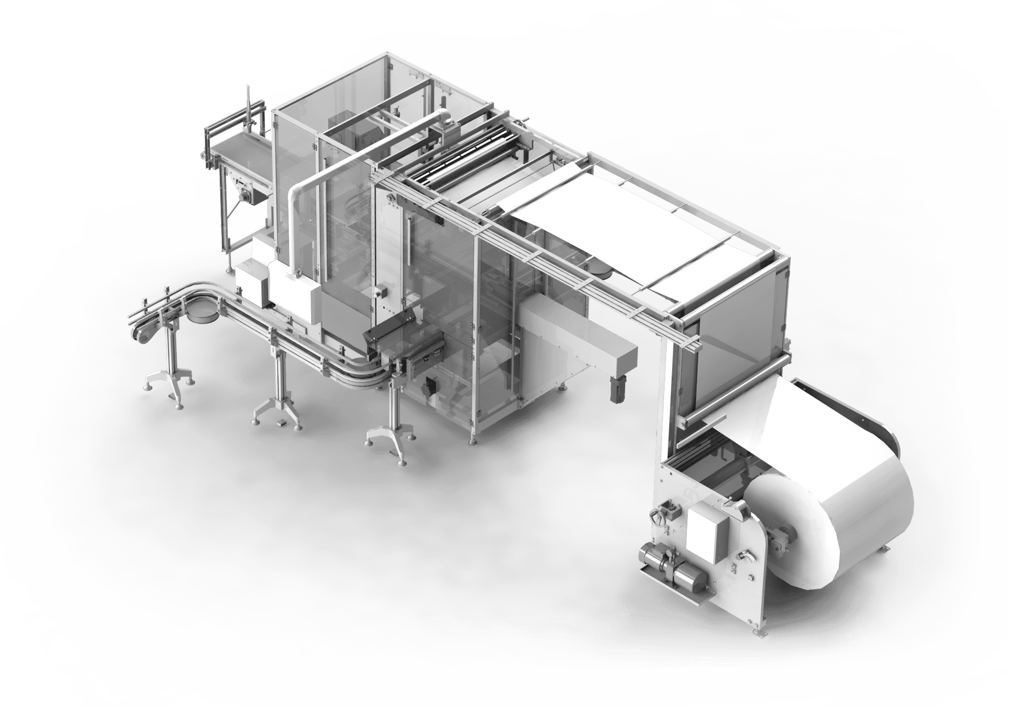 Industrielle Maschine für Papierverarbeitung. Automatisierte Fertigungslinie. Technisches Equipment. Fabrik