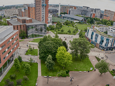 Aston Medical School campus arial view