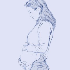 Portada de Aborto libre: ¿empoderamiento o abandono?, apunte de política pública de IdeaPaís, mostrando una ilustración de una mujer embarazada.