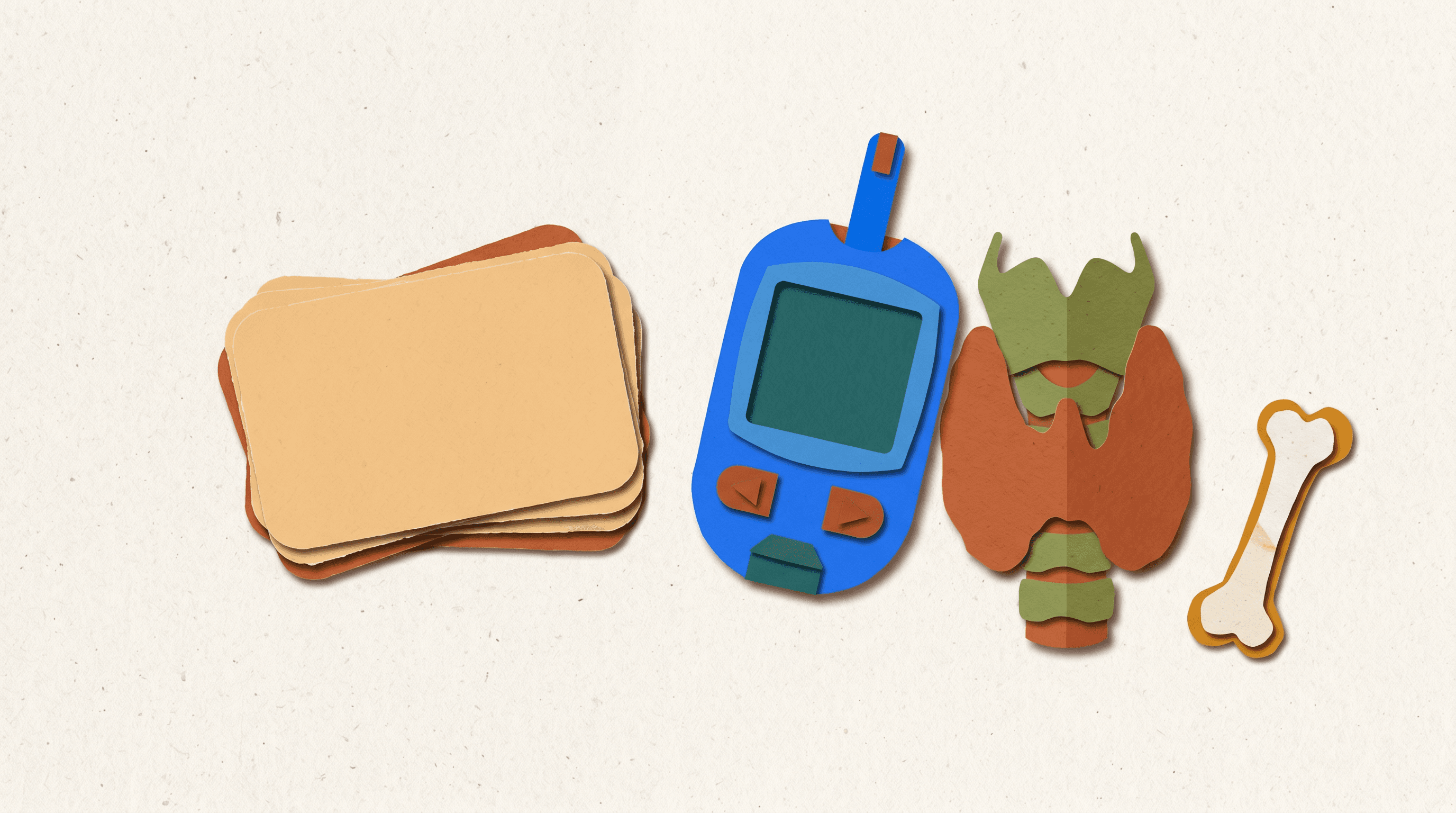 Blank endocrine medication cards near glucose meter