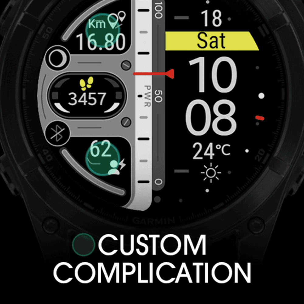 Garmin Watch displaying a digital watch face