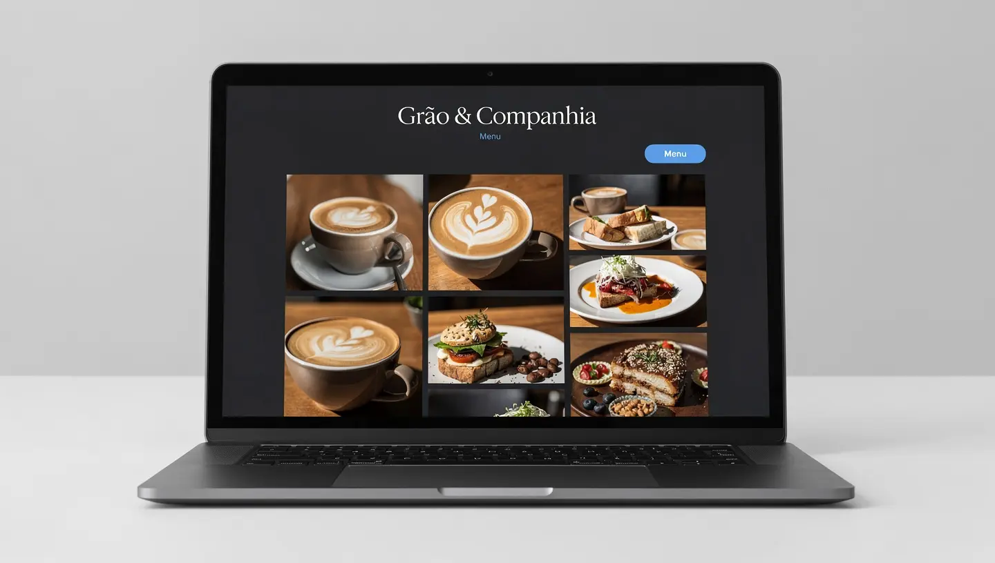 Exemplo de site para café e brunch no Algarve criado pela Webora