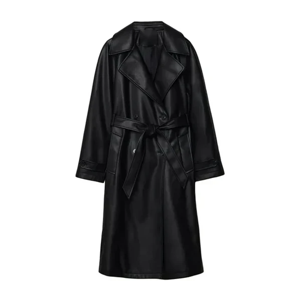 Trench in ecopelle nero