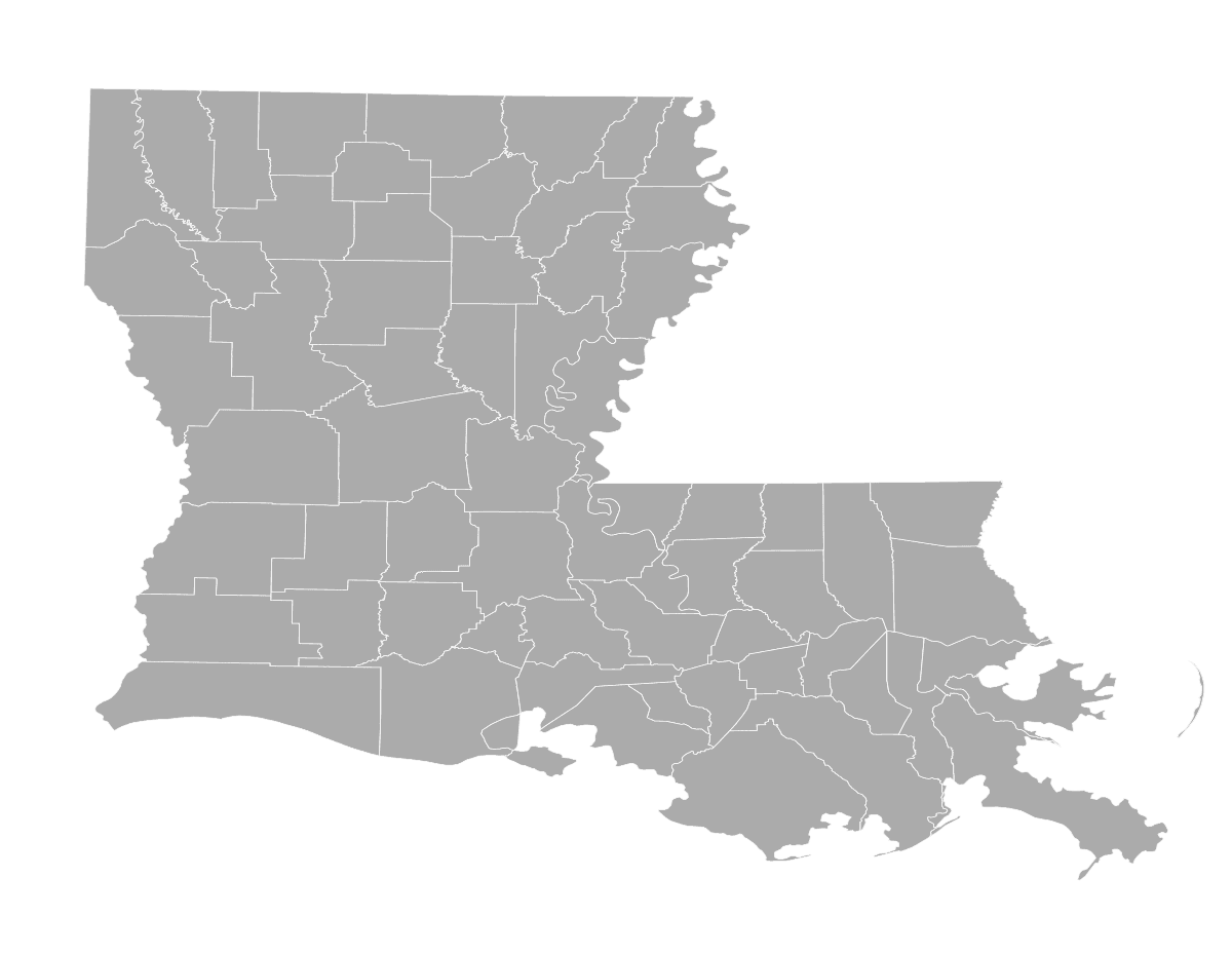 Map of southeast Louisiana parishes