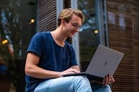 man working on laptop