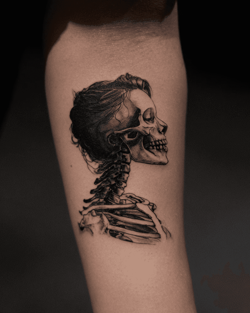 Woman Skeleton Tattoo